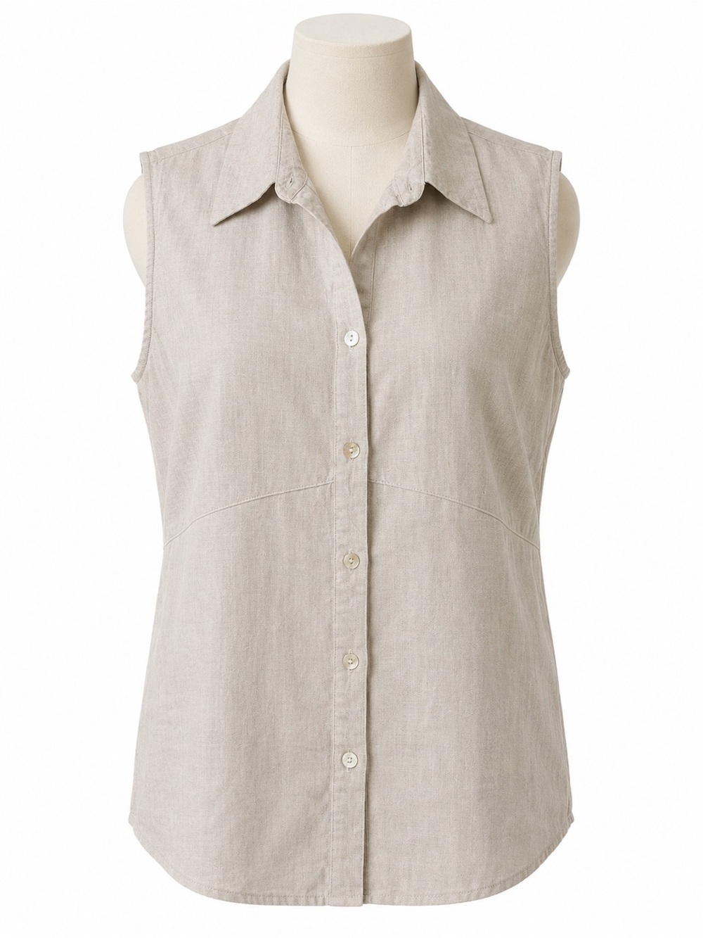 Richard Malcolm XL 100% Irish Linen Sleeveless Button Up Blouse